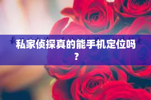 私家侦探真的能手机定位吗？