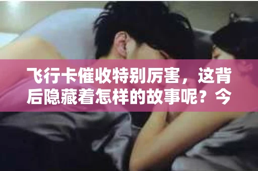 飞行卡催收特别厉害，这背后隐藏着怎样的故事呢？今天，我们就来聊聊这个话题。