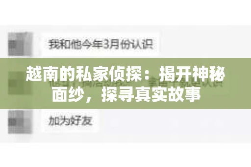 越南的私家侦探：揭开神秘面纱，探寻真实故事