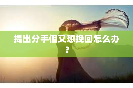 提出分手但又想挽回怎么办? 提出分手但又想挽回怎么办?